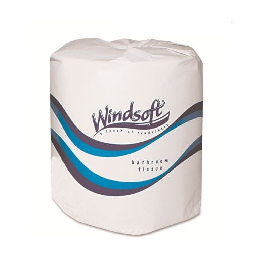 Windsoft Toilet Paper, Septic Safe, 2Ply, White, 4 x 3.75, 400 Sheets/Roll, 24 Rolls/Carton