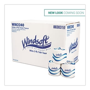Windsoft Toilet Paper, Septic Safe, Individually Wrapped Rolls, 2-Ply, White, 500 Sheets/Roll, 96 Rolls/Carton