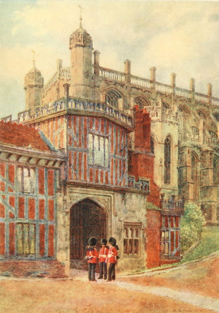 Windsor 1908 Entrance to the Horseshoe Cloisters Canvas Art - George Henton (18 x 24)