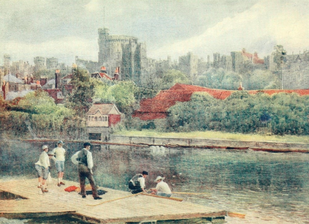 Windsor 1908 From the river 2 Canvas Art - George Henton (18 x 24)