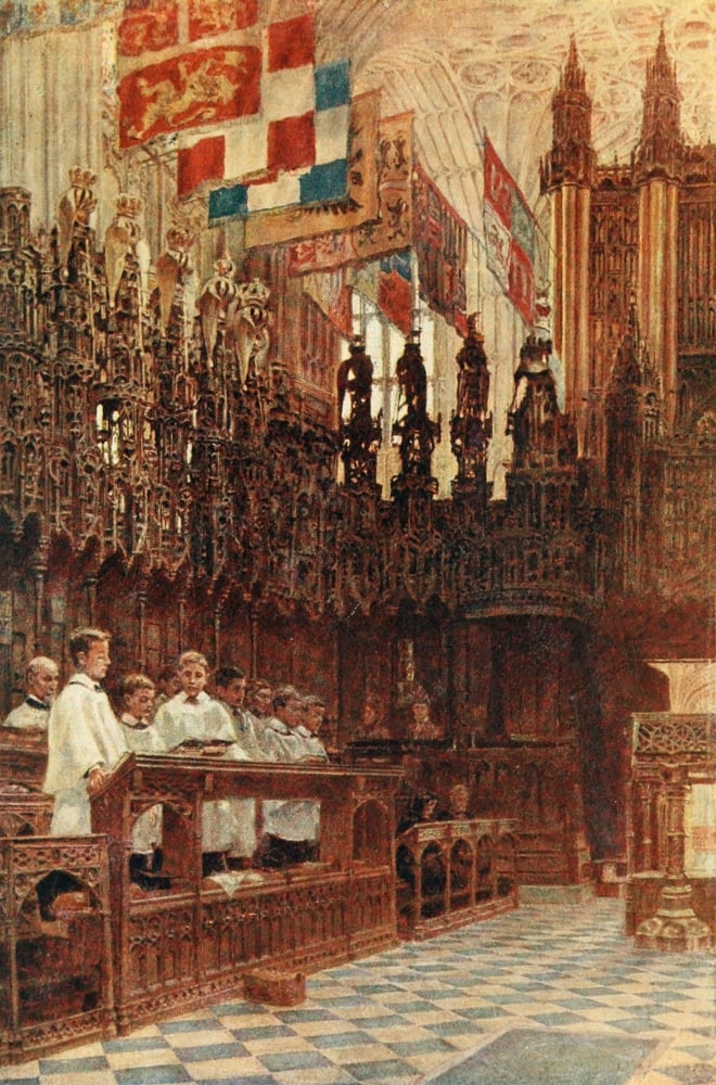 Windsor 1908 St Georges Chapel Canvas Art - George Henton (18 x 24)