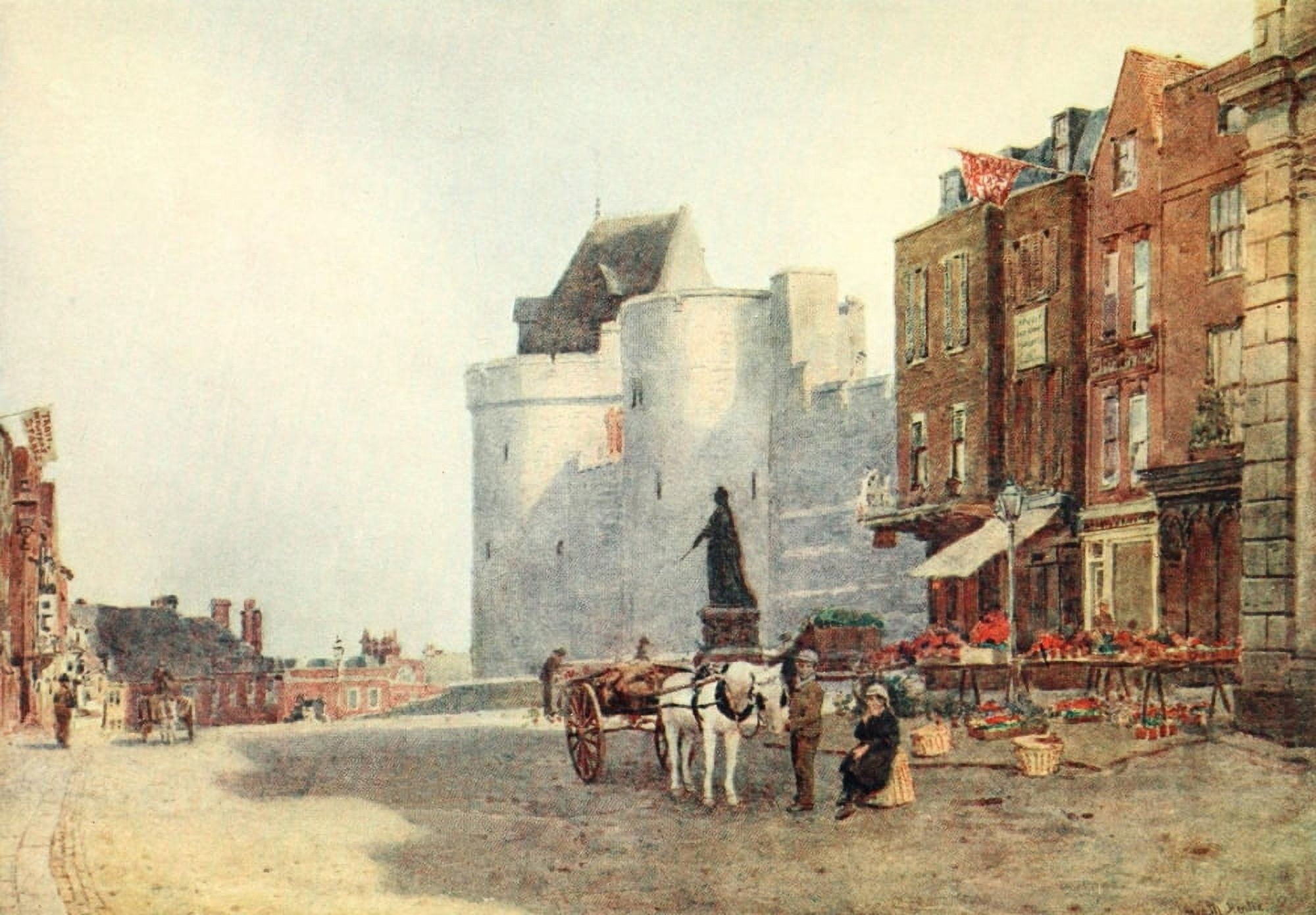 Windsor 1908 Windsor Market (early morning) Canvas Art - George Henton (18 x 24)