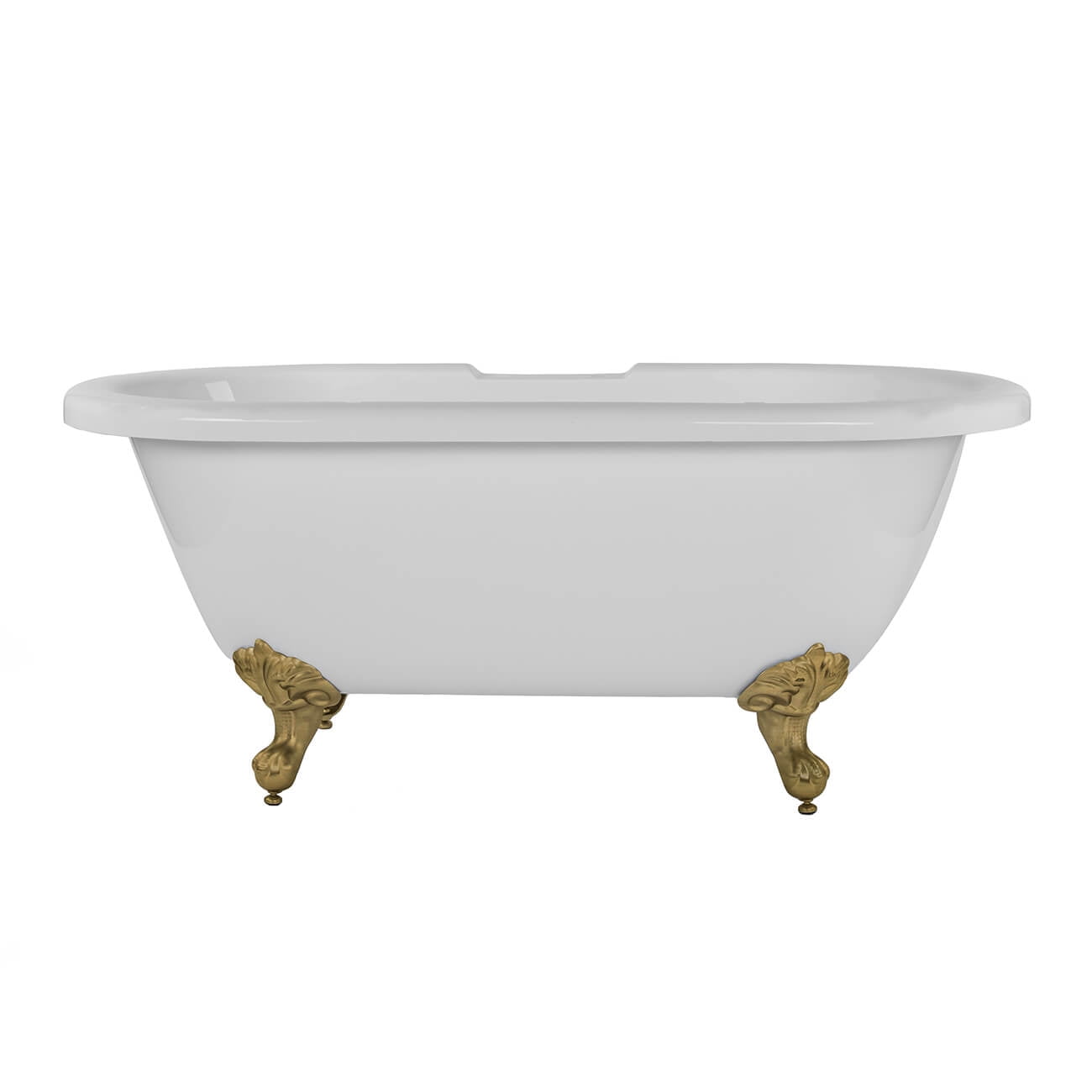 Windsor 60 Inch Acrylic Double Ended Clawfoot Tub - Rim Faucet ...