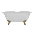 thumbnail image 1 of Windsor 60 Inch Acrylic Double Ended Clawfoot Tub - Rim Faucet Drillings - Ball & Claw Feet, 1 of 2