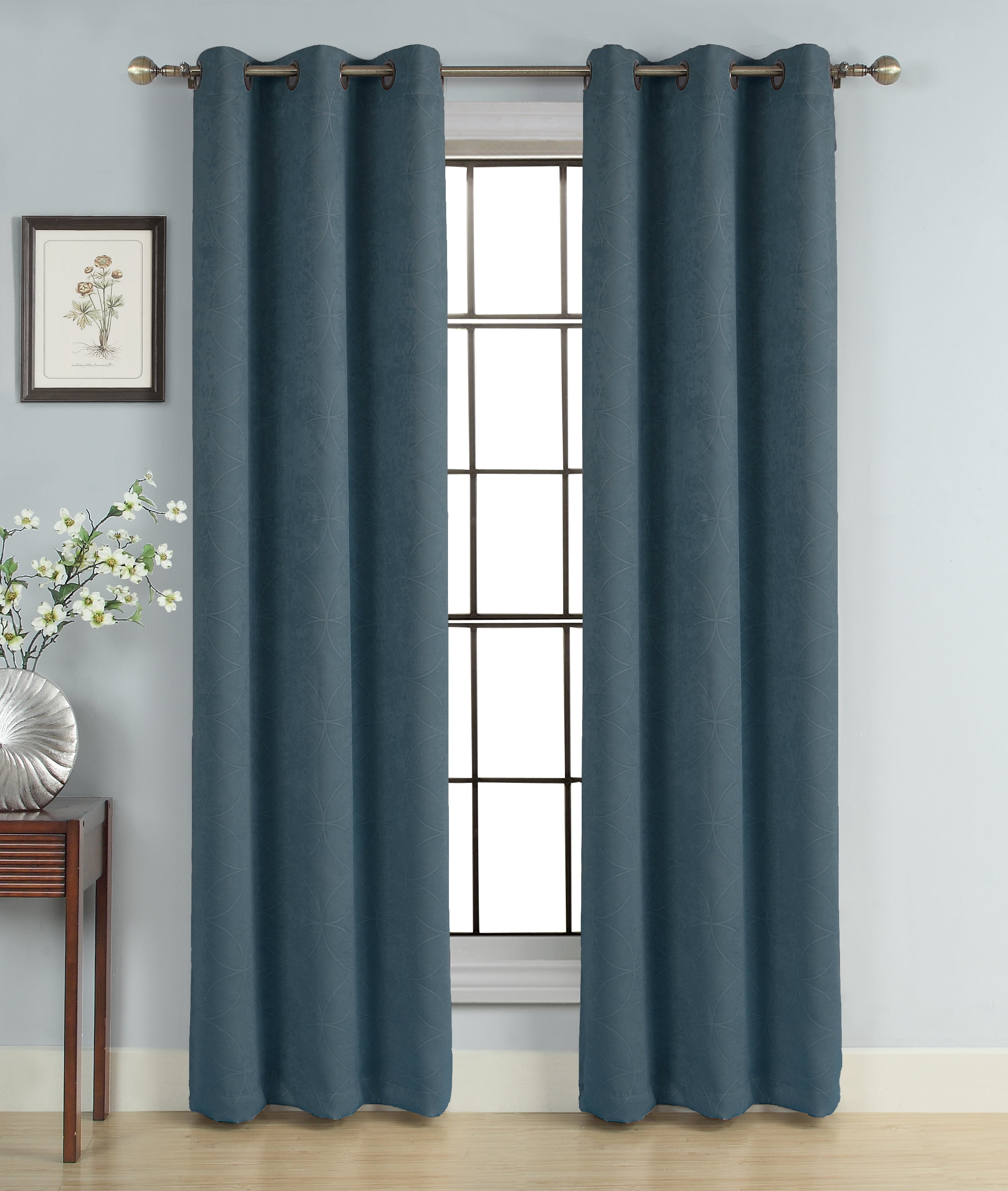 Cortinas Blackout Azul Marino Corta Térmico Lisa 95% Bloqueo Luz