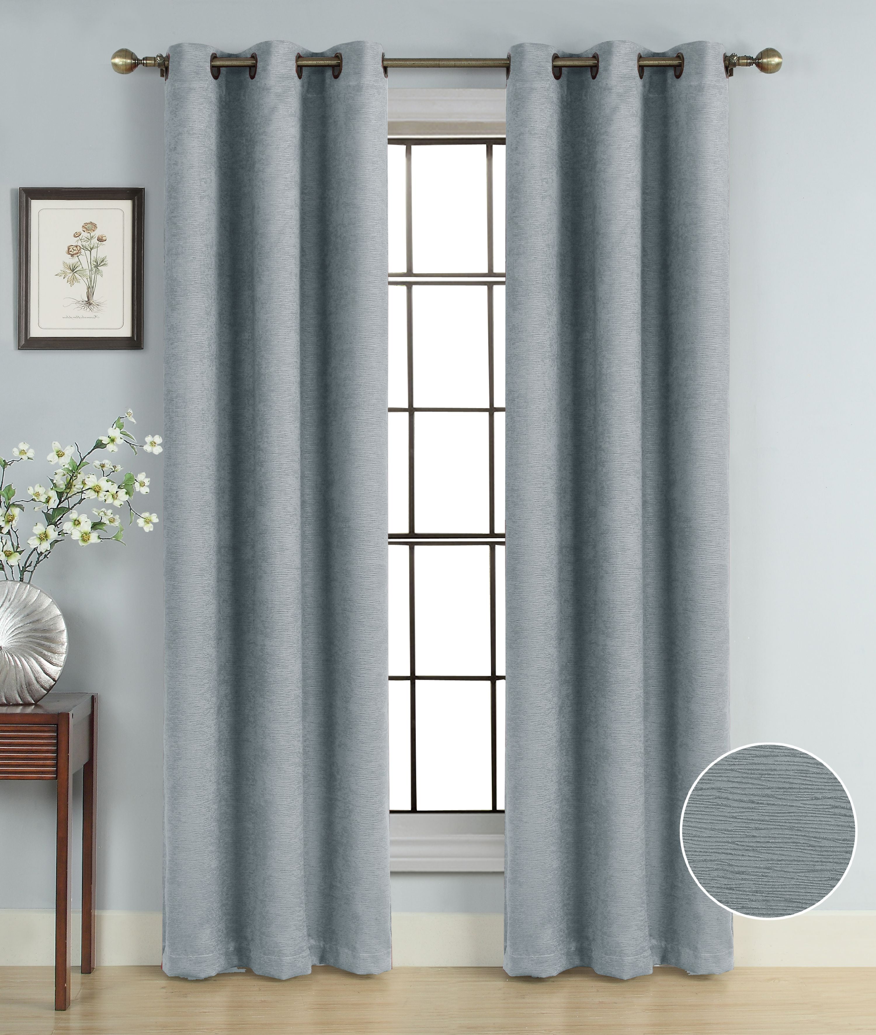 Windsor Blackout Panel Striae 40"x84" Grey