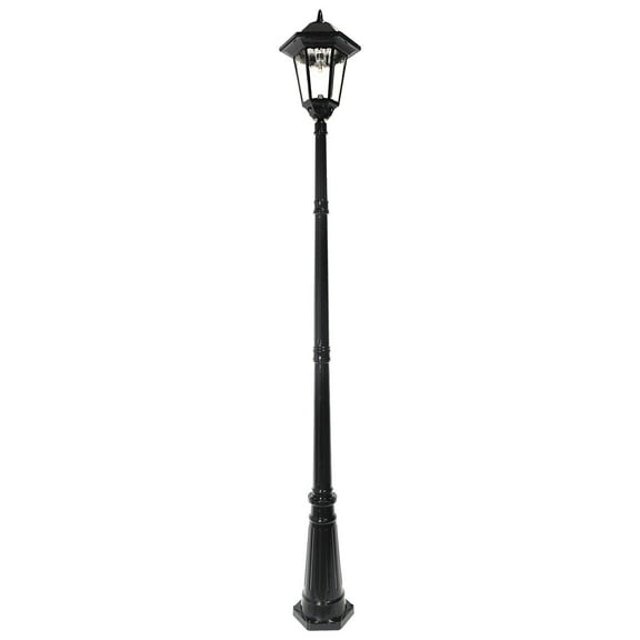 Windsor Bulb Solar Lamp Post - Single Lamp - Black