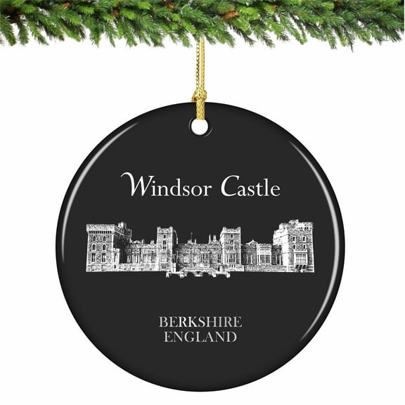 Windsor Castle Christmas Ornament Porcelain 2.75 Inches (Royal Collection)
