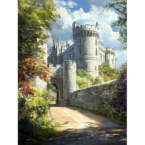 Windsor Castle Garden Entrance Canvas Painting/Wall ArtSuitable for Living RoomBedroomOfficeHotelRestaurant Decoration.