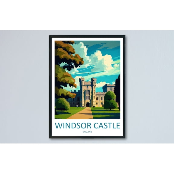 Windsor Castle Landmark Travel Wall Art Architectural Wall Decor Unframed Paper Print