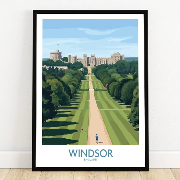 Windsor Castle Poster Historic UK Landmark Framed or Canvas