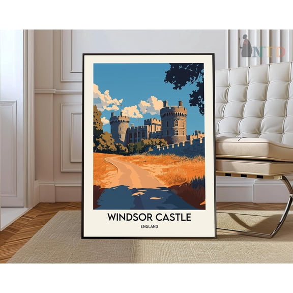 Windsor Castle Print - Windsor Castle City Poster, Uk Wall Art, England Wall Art Decor, England Travel Poster, Uk Travel Poster Wall Art, Modern Wall Decor, 8x12 UNFRAMED