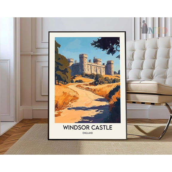 Windsor Castle Print - Windsor Castle City Poster, Uk Wall Art, England Wall Art Decor, England Travel Poster, Uk Travel Poster Wall Art, Modern Wall Decor, 8x12 UNFRAMED