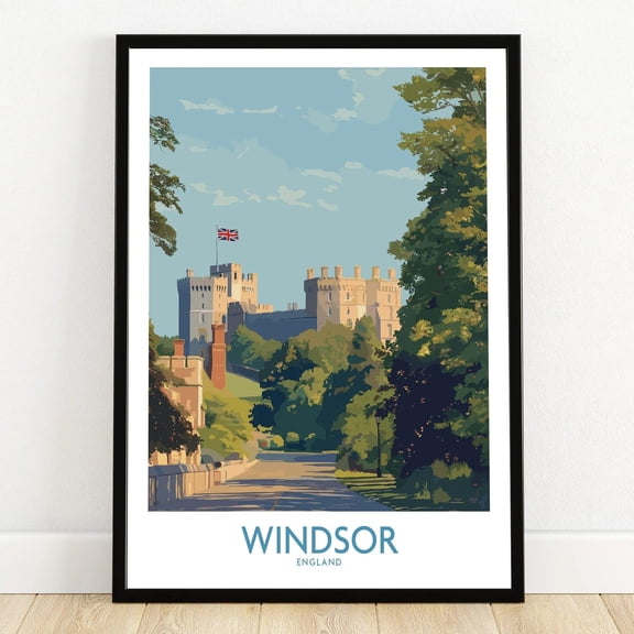Windsor Castle Wall Art British Travel Poster Framed or Unframed