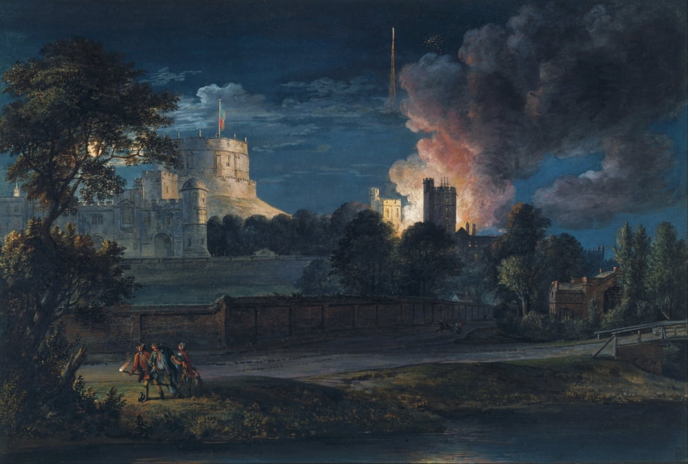 Windsor Castle from Datchet Lane Rejoicing Night 1768 Canvas Art - Paul Sandby (18 x 24)