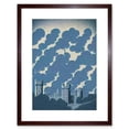 thumbnail image 1 of Windsor Castle with Cloudy Sky Lithograph Illustration in Blue Artwork Framed Wall Art Print 9X7 Inch, 1 of 5