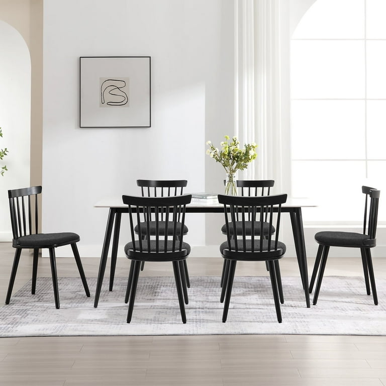 WOOW DEPOT Windsor Dining Chair Set of w/ Farmhouse Solid Wood