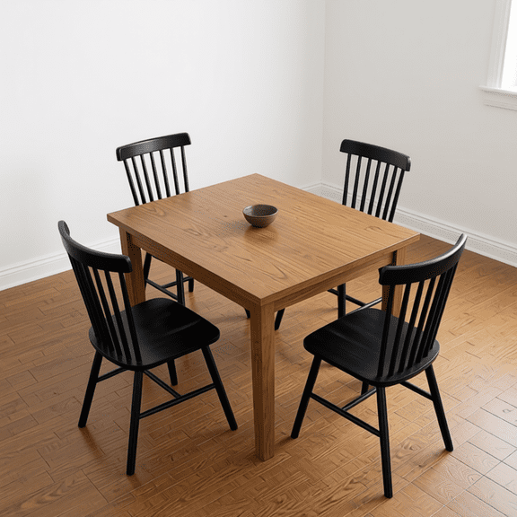 Windsor Dining Chairs Set of 4, Spindle Back Wooden Chairs for Kitchen & Dining Room