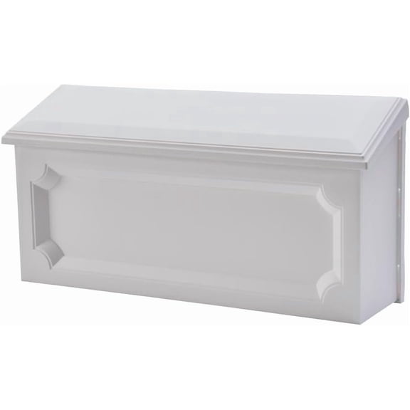 Windsor Plastic Wall Mount Mailbox, White, Small