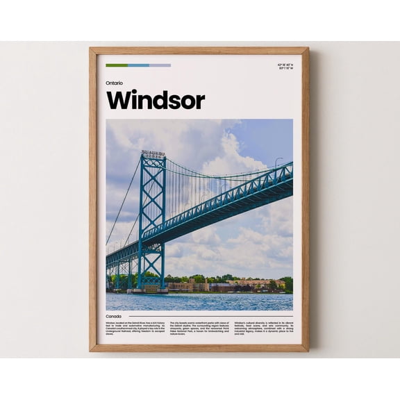 Windsor Poster, Windsor Print, Windsor Photo, Windsor Art, Canada Poster, Canada Print, Travel Poster Gift, 8x12 UNFRAMED