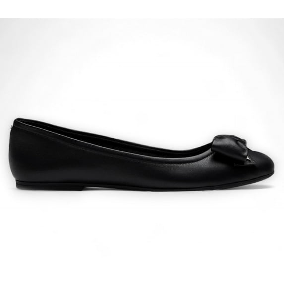 Windsor Smith Womens Black Leather Flat Shoes With Bow - Bunny
