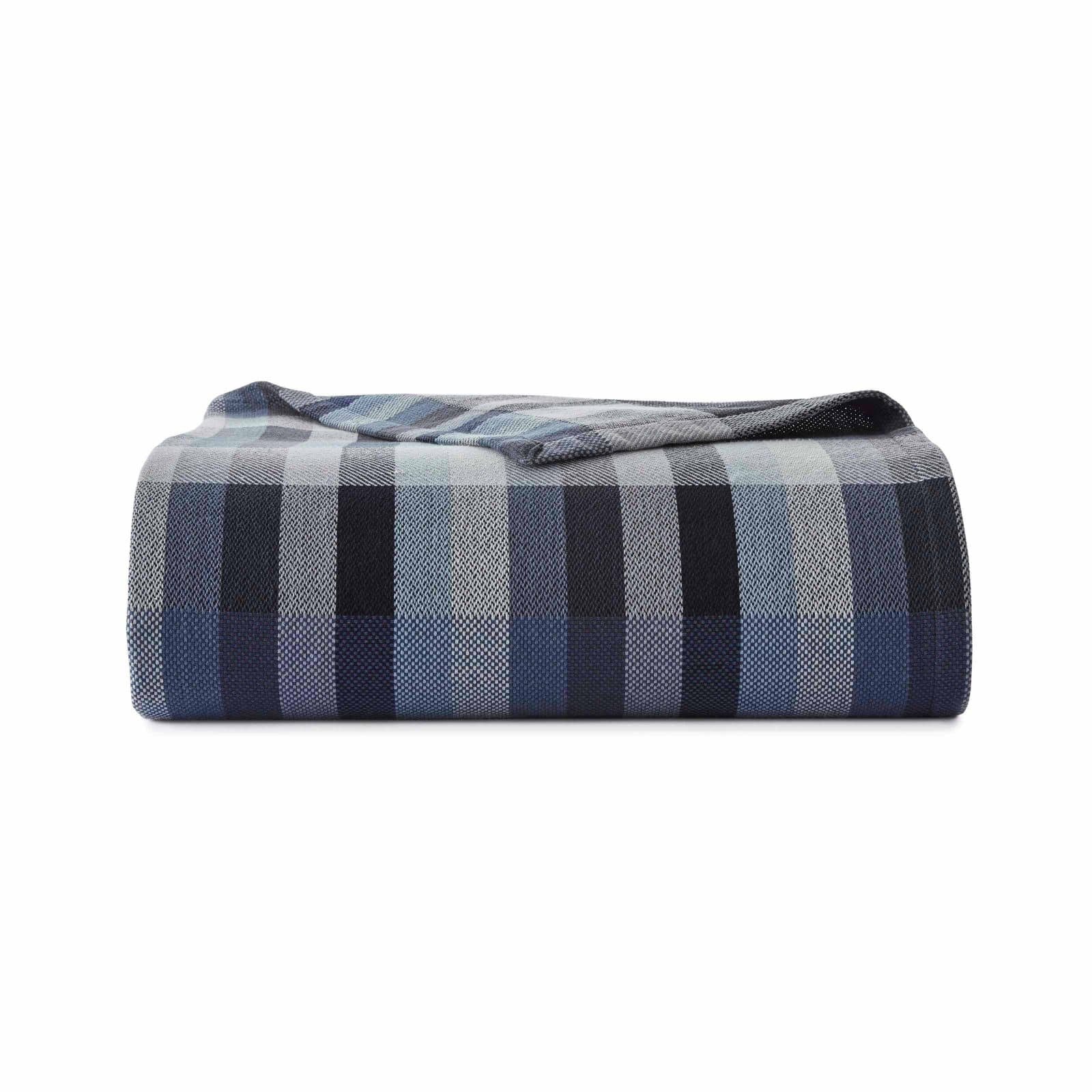 Windsor Stripe Blue Cotton Full/Queen Blanket