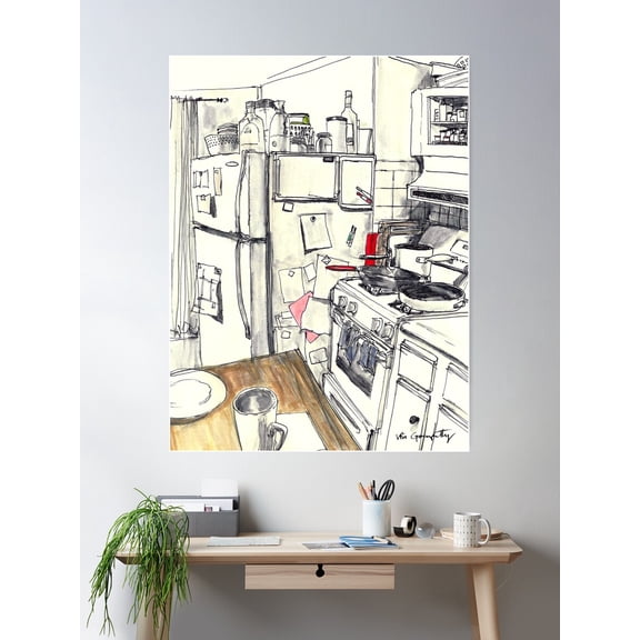 Windsor Terrace Kitchen Poster Wall Art, Modern Wall Decor For Living Room Bedroom, 8x12 UNFRAMED