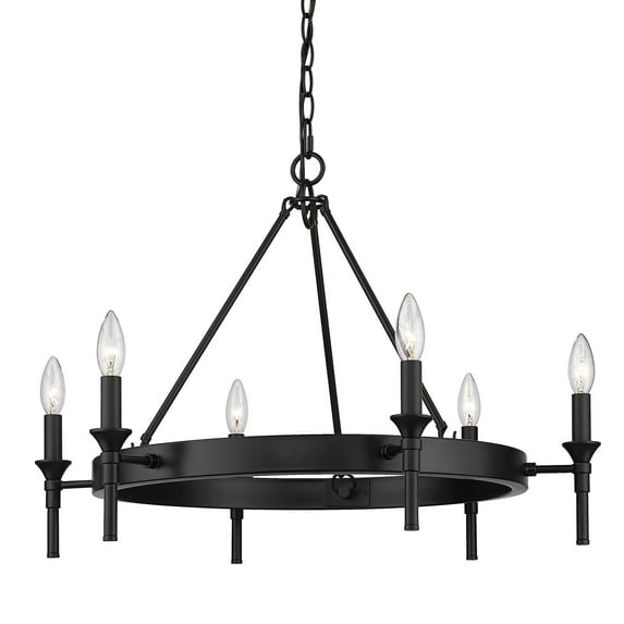 Windsor Transitional Black 6 Light Chandelier