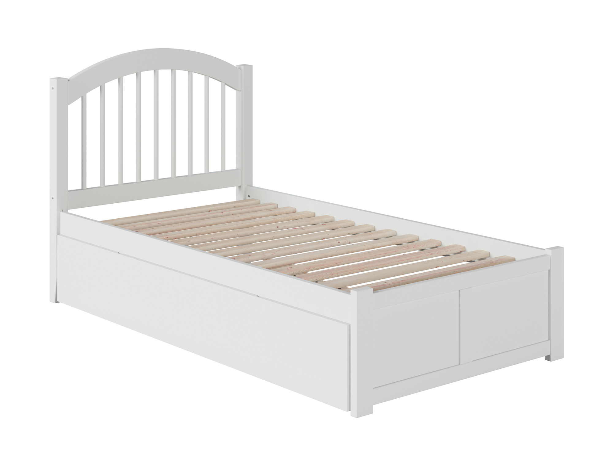 Windsor Twin Extra Long Bed with Footboard and Twin Extra Long Trundle in White - image 1 of 4