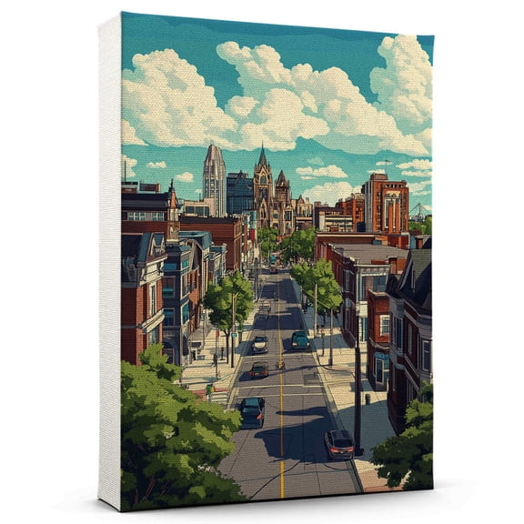 Windsors Canvas, Travel Canvas, City Prints Wall Decor, Ontario Canvas Decor, Windsors Travel Canvas, Ontario Canvas - 106AZ1513