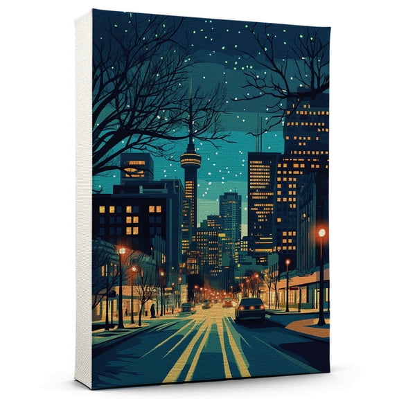 Windsors Travel Canvas, Ontario Canvas Print vintage, Colorful Windsors Decor City Road, Ontario Pictures Wall Art - 102AZ1498