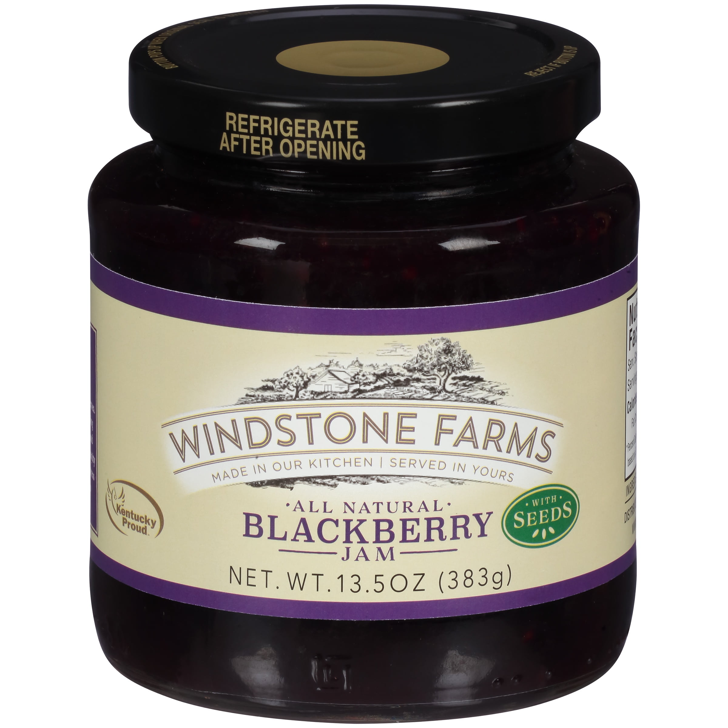 Windstone Farms All Natural Jam with Seeds, Blackberry, 13.5 Ounces