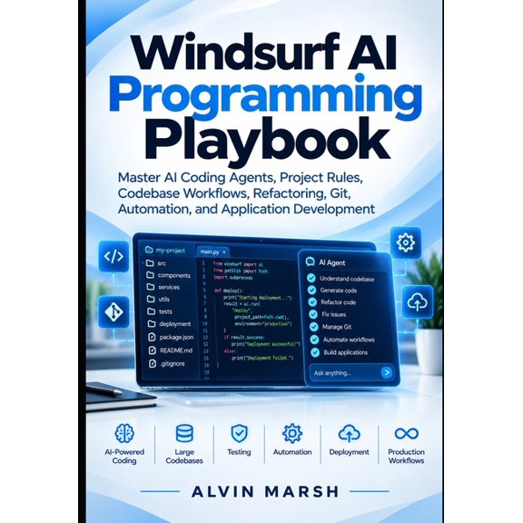 Windsurf AI Programming Windsurf AI Programming Playbook: Master AI Coding Agents, Project Rules, Codebase Workflows, Refactoring, Git, Automati, Book 2, (Paperback)