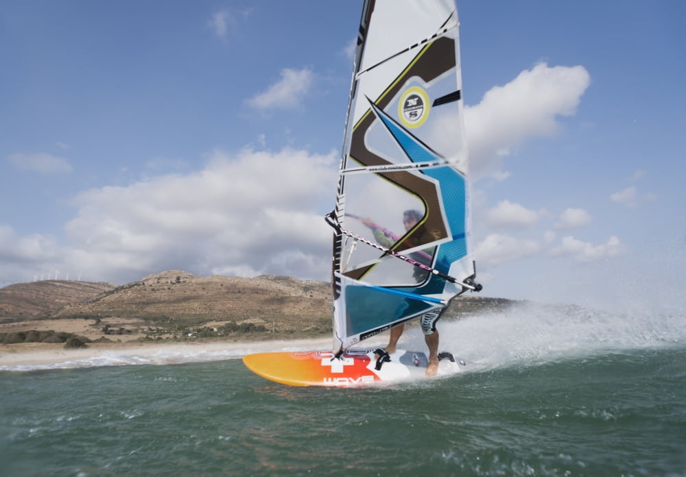 Windsurfer along the coast tarifa cadiz andalusia spain Canvas Art - Ben Welsh Design Pics (36 x 24)