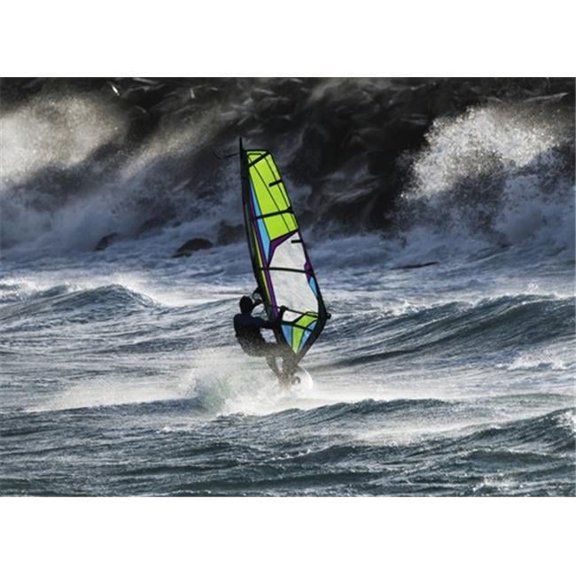 Windsurfer in The Waves - Tarifa Cadiz Andalusia Spain Poster Print