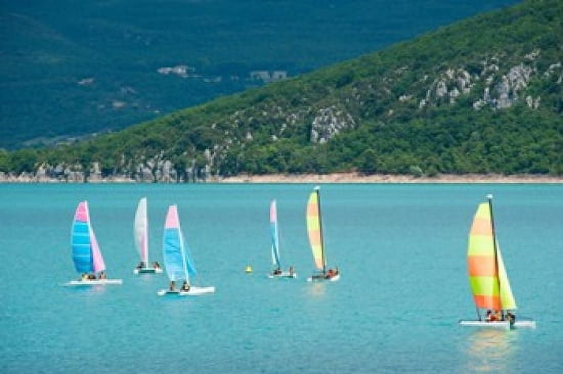 Windsurfers on the lake Lac de Sainte Croix Sainte-Croix-Du-Verdon Provence-Alpes-Cote dAzur France Canvas Art - Panoramic Images (36 x 24)
