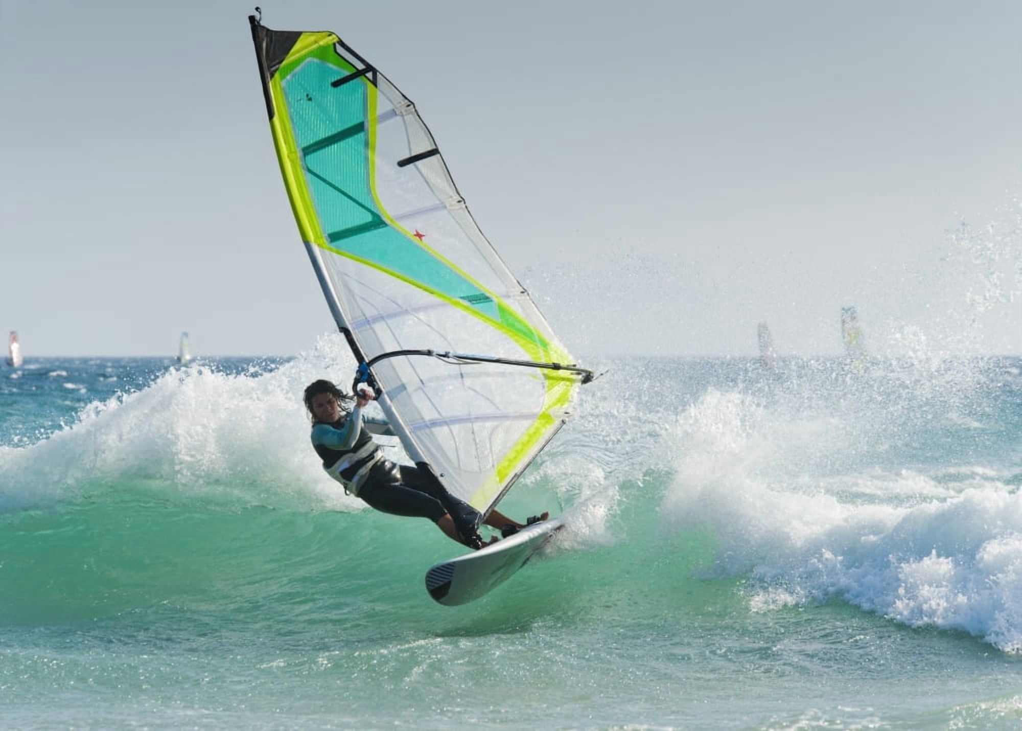 Windsurfing Off Punta Paloma Tarifa Cadiz Andalusia Spain Canvas Art - Ben Welsh Design Pics (18 x 13)