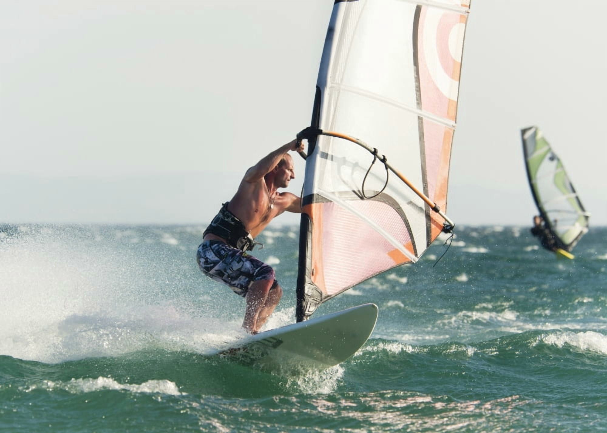 Windsurfing Tarifa Cadiz Andalusia Spain Canvas Art - Ben Welsh Design Pics (18 x 13)