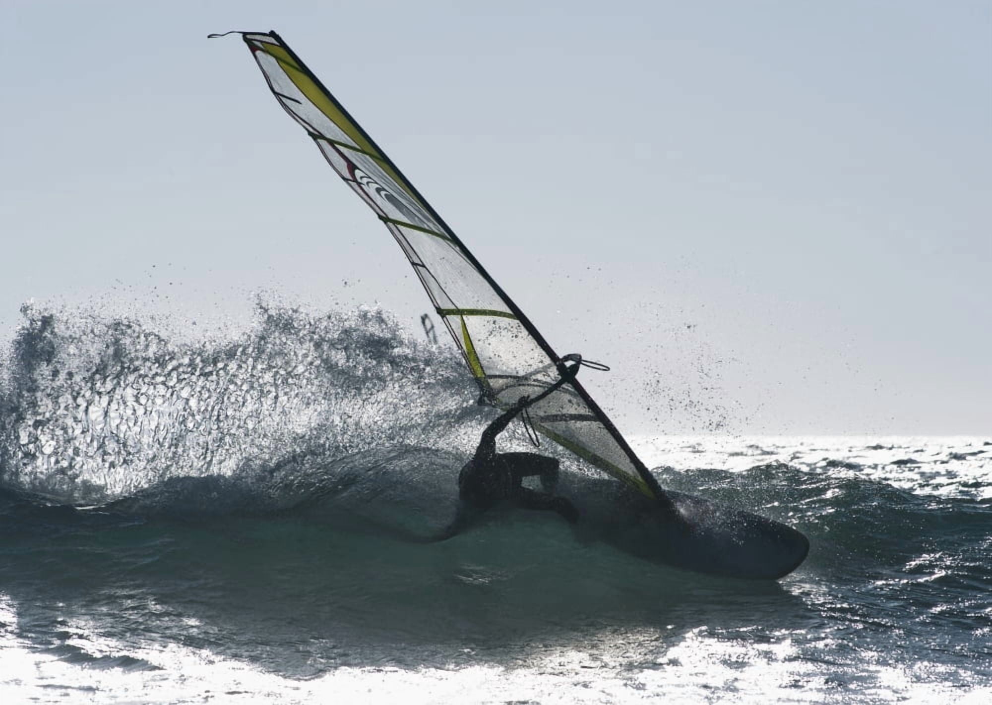 Windsurfing Tarifa Cadiz Andalusia Spain Canvas Art - Ben Welsh Design Pics (18 x 13)
