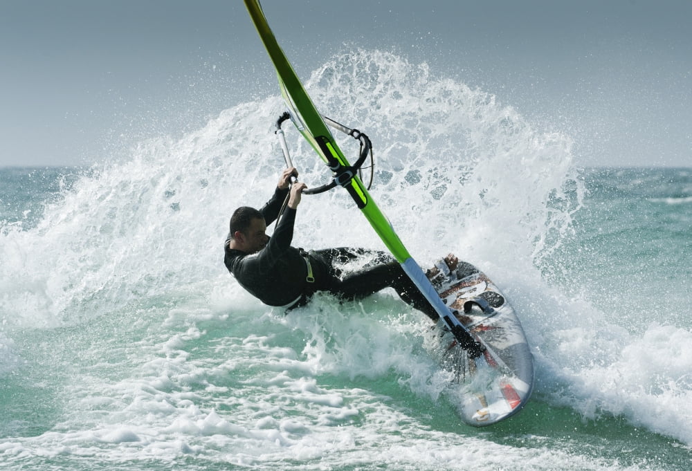 Windsurfing Tarifa Cadiz Andalusia Spain Canvas Art - Ben Welsh Design Pics (36 x 24)