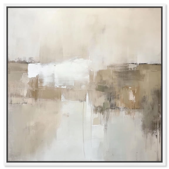 Windswept Reverie I Canvas Minimalist Abstract by Art Remedy, White Frame, 40" x 40"