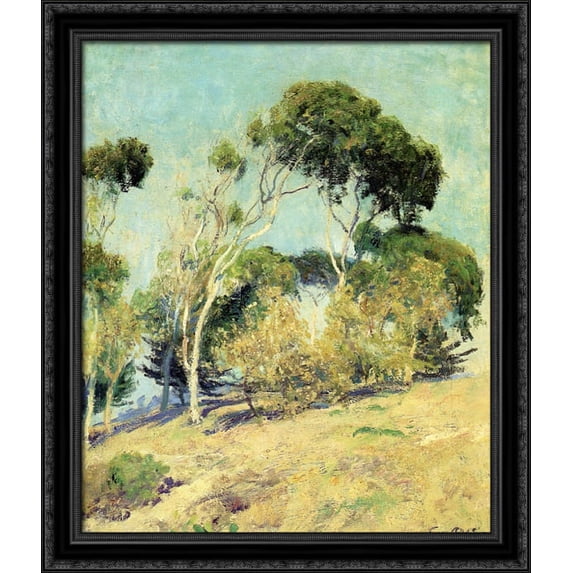 Windswept Trees, Laguna 28x32 Large Black Ornate Wood Framed Canvas Art by Guy Rose