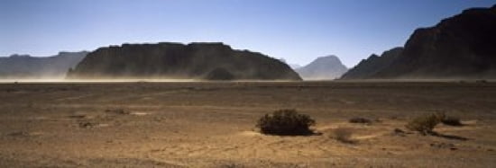 Windswept desert Wadi Rum Jordan Canvas Art - Panoramic Images (36 x 13)
