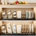 thumbnail image 1 of Windur 2 Pack Pots and Pans Organizer Under Cabinet, 22.4" Expandable Kitchen Organizers and Storage with 10 Adjustable Dividers, Pot and Pan Lid Storage Rack Inside Cabinet/Countertop Cupboard-Black, 1 of 6