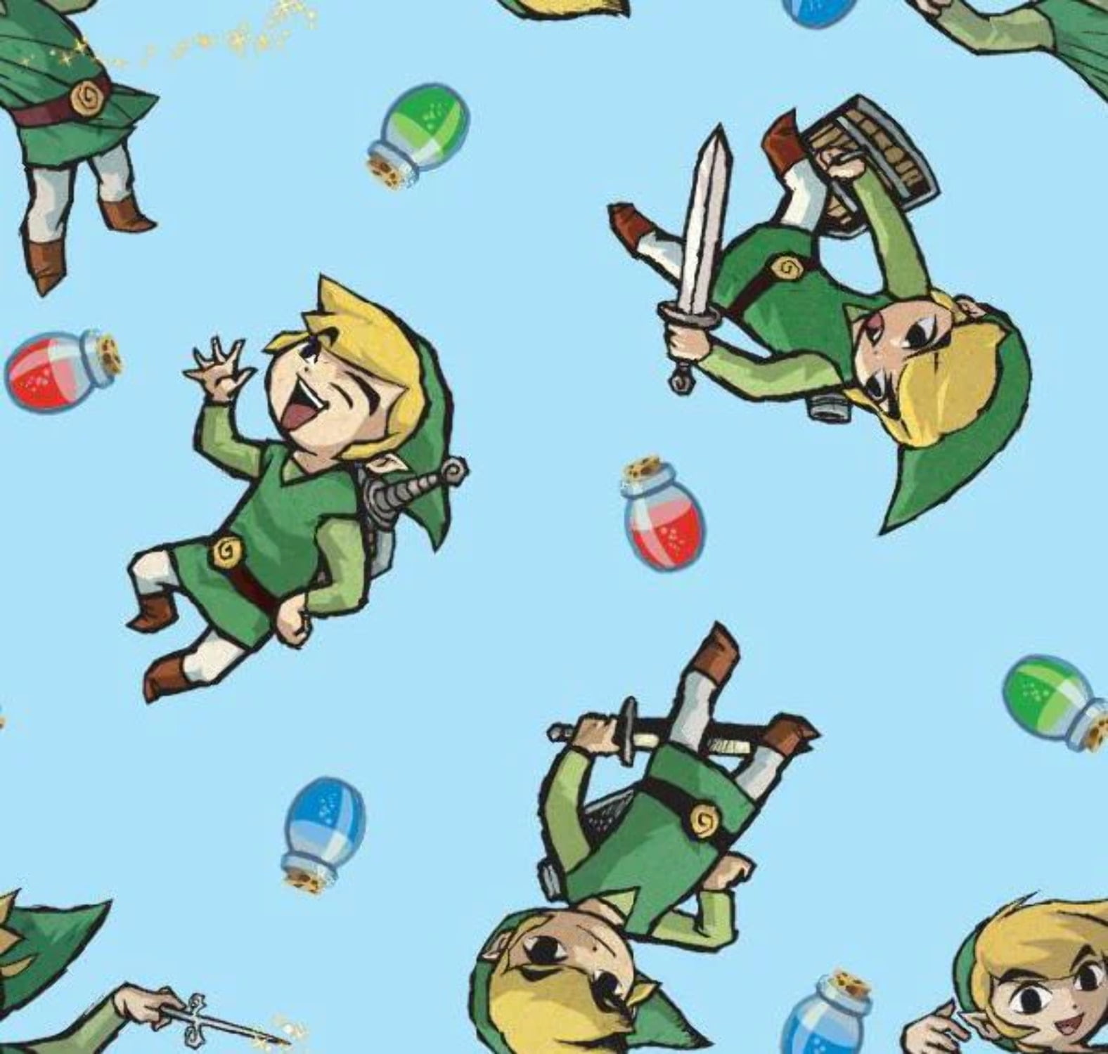 Windwaker Potion Toss Zelda Cotton Fabric