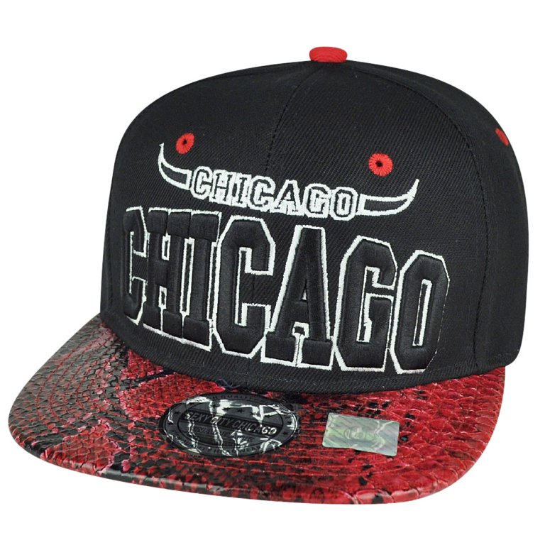 Windy City Chicago Faux White Red Black Snake Skin Animal 
