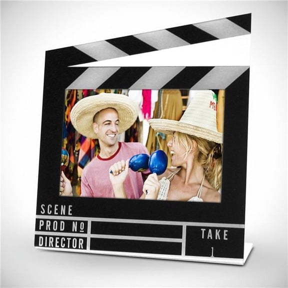 Windy City Noveltied Hollywood-Inspired Black and White Clapboard 3" x 5" Photo Frame | Perfect for Movie Nights, Parties, and Décor