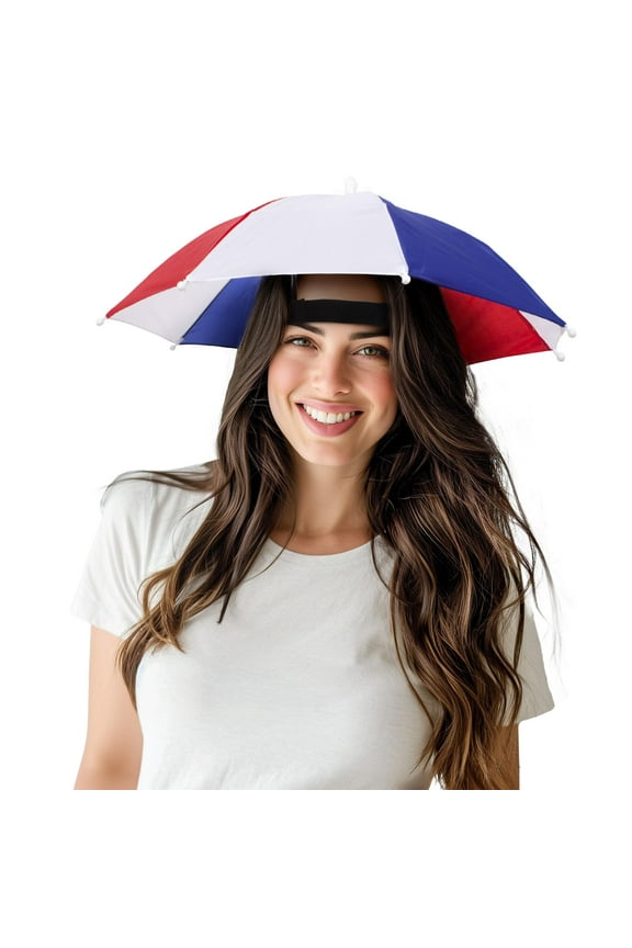 13" Patriotic Red/White/Blue Umbrella Hat for Adults & Kids