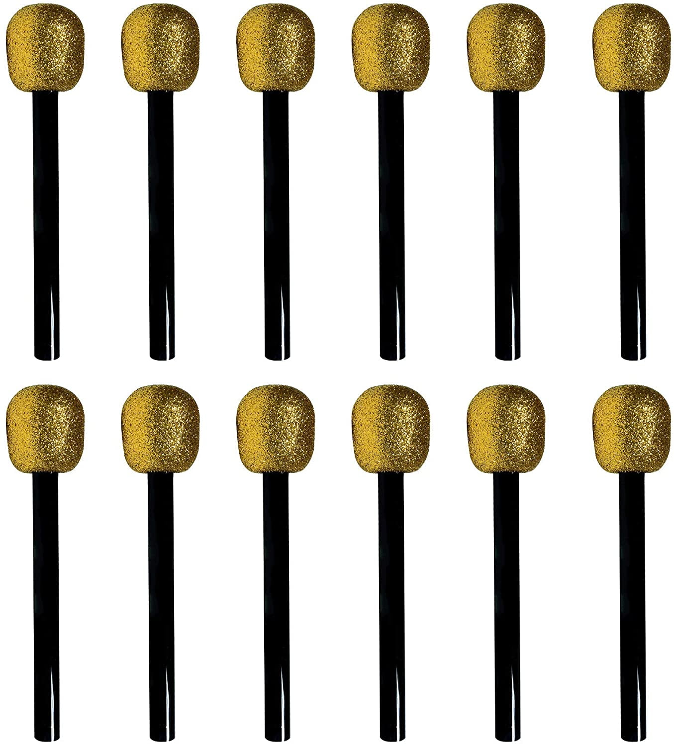 Windy City Novelties Gold Glitter Pretend Toy Microphone for Kids