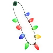 WINDY CITY NOVELTIES LED Light Up Christmas Bulb Necklace with 6 Dynamic Light Modes – Flashing Holiday Accessory for Parties, Parades & Festive Events